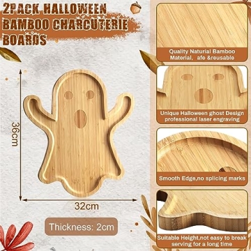 Sintuff Halloween Charcuterie Board Bamboo Tray Set