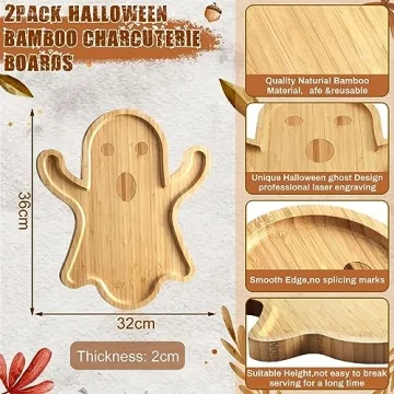 Sintuff Halloween Charcuterie Board Bamboo Tray Set