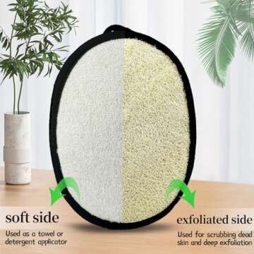 Natural Loofah Sponge (2 Pack),Large 7"x5.1"Shower Loofah Sponge Exfoliating Body Scrubber for Women...