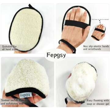 Natural Loofah Sponge (2 Pack),Large 7"x5.1"Shower Loofah Sponge Exfoliating Body Scrubber for Women and Men,Natural Materials are Easily Biodegradable and Bath Exfoliation Doesn't Hurt The Skin