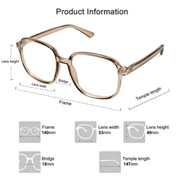 SOJOS Square Blue Light Blocking Glasses for Women
