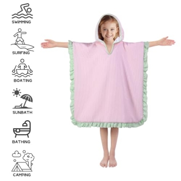 THOVSMOON Kids Hooded Towels Soft Microfiber Poncho