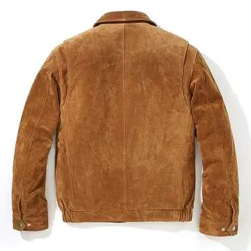FLAVOR Men's Suede Leather Bomber Jacket - Timeless Style & Comfort