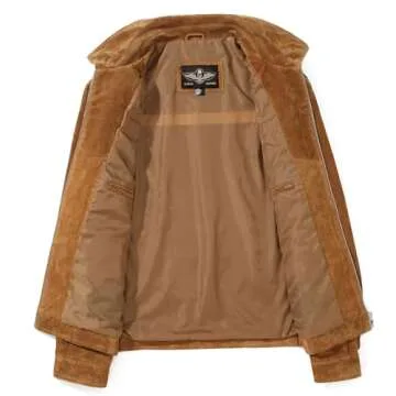 Stylish FLAVOR Men's Suede Leather Bomber Jacket