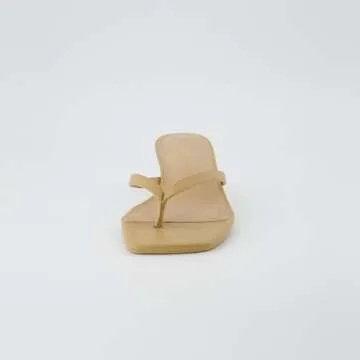 CUSHIONAIRE Women's Comfortable Vegan Leather Kitten Heel Sandals