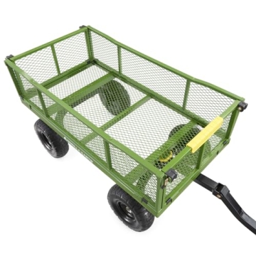 Gorilla Carts 4 Cu. Steel Utility Cart with No-Flat Tires, Green (Amazon Exclusive)