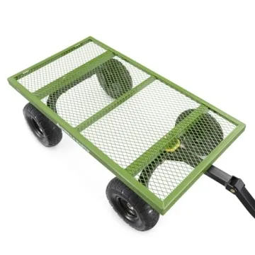 Gorilla Carts 4 Cu. Steel Utility Cart with No-Flat Tires, Green (Amazon Exclusive)