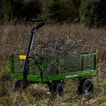 Gorilla Carts 4 Cu. Steel Utility Cart with No-Flat Tires, Green (Amazon Exclusive)