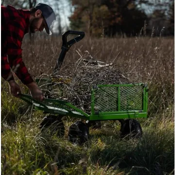 Gorilla Carts 4 Cu. Steel Utility Cart with No-Flat Tires, Green (Amazon Exclusive)