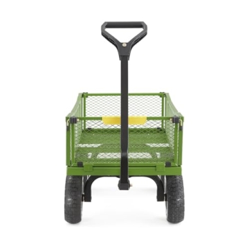 Gorilla Carts 4 Cu. Steel Utility Cart with No-Flat Tires, Green (Amazon Exclusive)