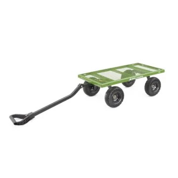 Gorilla Carts 4 Cu. Steel Utility Cart with No-Flat Tires, Green (Amazon Exclusive)