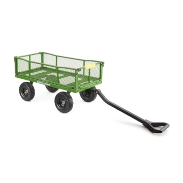 Gorilla Carts 4 Cu. Steel Utility Cart with No-Flat Tires, Green (Amazon Exclusive)