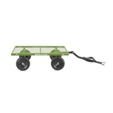 Gorilla Carts 4 Cu. Steel Utility Cart with No-Flat Tires, Green (Amazon Exclusive)