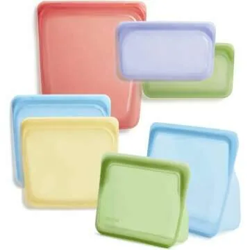 Stasher Silicone Reusable Bags - 7-Pack Bundle