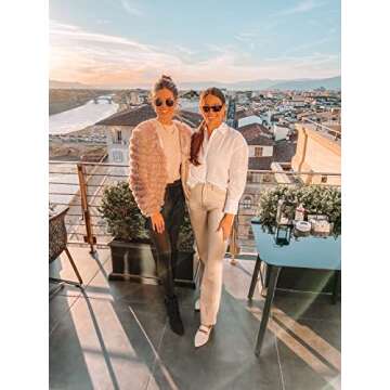 Inorin Womens Fall Open Front Cardigan Faux Fur Coat Vintage Parka Shaggy Jacket Warm Coat Tops (Coffee, Medium)