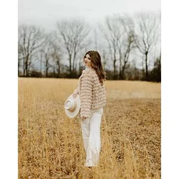 Inorin Womens Fall Open Front Cardigan Faux Fur Coat Vintage Parka Shaggy Jacket Warm Coat Tops (Coffee, Medium)