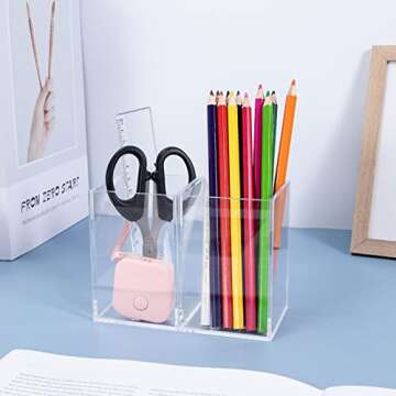 WERADNISH Acrylic Pencil Holder for Desk Organization