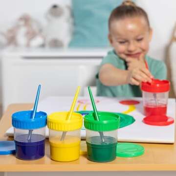 Melissa & Doug Spill-Proof Paint Cups - Kid-Safe 4-Pack