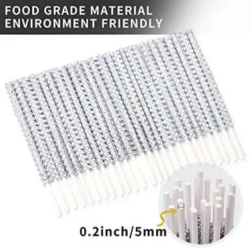 25 PCS Bling Cake Pop Paper Sticks, Glitter Rhinestone Lollipop Treat Sucker Sticks, Diamond Wrap Ca...