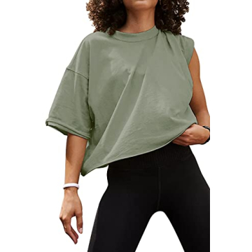 Stylish Oversize Crop Tops for Women - Comfy Half Sleeve Drop Shoulder Tees