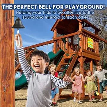 Upstreet's Outdoor Bell & Indoor Dinner Bell/Made of Black Large Bell, Cast Iron Bell, Ideal for Wall Mounted Bell, Bracket Mounts Metal Dinner Bell and Hanging Bell for Home, School or Church