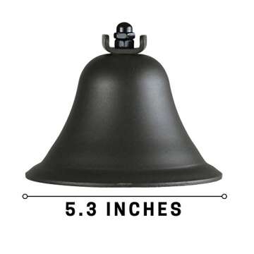 Upstreet's Outdoor Bell & Indoor Dinner Bell/Made of Black Large Bell, Cast Iron Bell, Ideal for Wall Mounted Bell, Bracket Mounts Metal Dinner Bell and Hanging Bell for Home, School or Church