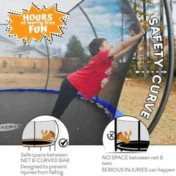 JUMPZYLLA Trampoline 8FT 10FT 12FT 14FT 15FT 16FT Trampoline with Enclosure - Recreational Trampolines with Ladder and AntiRust Coating, ASTM Approval Outdoor Trampoline for Kids