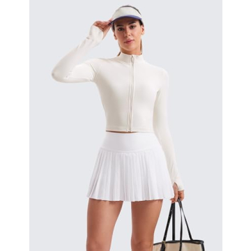 CRZ YOGA Womens Butterluxe Full Zip Crop Jacket Stylish Comfort