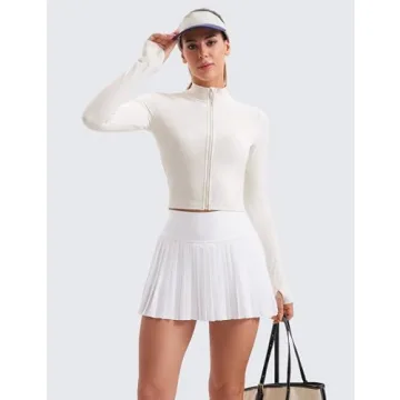 CRZ YOGA Womens Butterluxe Full Zip Crop Jacket Stylish Comfort