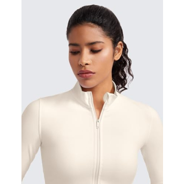 CRZ YOGA Womens Butterluxe Full Zip Crop Jacket Stylish Comfort