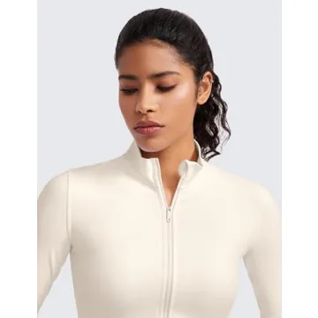 CRZ YOGA Womens Butterluxe Full Zip Crop Jacket Stylish Comfort