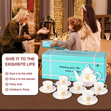 ZHONGSHENG 13-Piece Porcelain Tea Gift Set - Perfect for Tea Parties