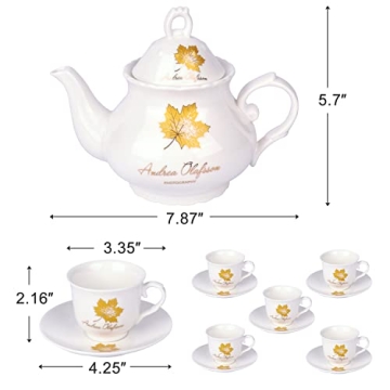 ZHONGSHENG 13-Piece Porcelain Tea Gift Set - Perfect for Tea Parties