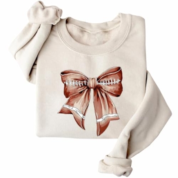 Sidovwt Retro Football Bow Sweatshirt - Football Season Essential