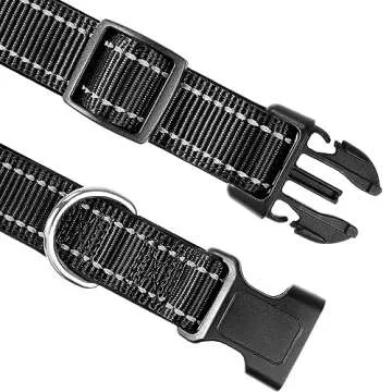 Joytale Reflective Dog Collar for Medium Dogs, Soft & Adjustable