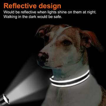 Joytale Reflective Dog Collar for Medium Dogs, Soft & Adjustable