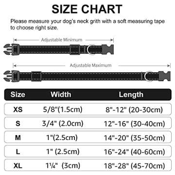Joytale Reflective Dog Collar for Medium Dogs, Soft & Adjustable