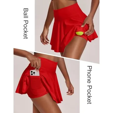 PINSPARK Women Golf Skirt - Pleated Lightweight Tennis Skort with Pockets for Active Women