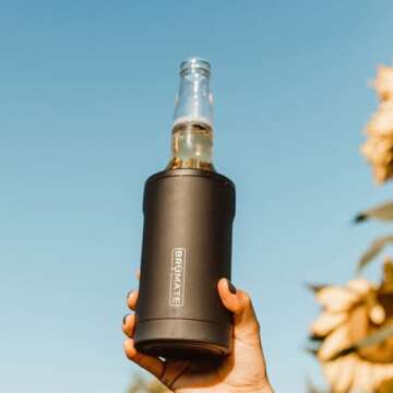 BrüMate Hopsulator Bott'l Insulated Bottle Cooler for Standard 12oz Glass Bottles | Glass Bottle Insulated Stainless Steel Drink Holder for Beer and Soda (Matte Navy)