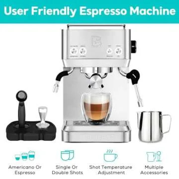 CASABREWS Espresso Machines with Milk Frother, 20 Bar Espresso Maker with Hot Water Wand for America...