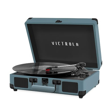 Victrola Vintage 3-Speed Bluetooth Portable Suitcase Record Player with Built-in Speakers | Upgraded...