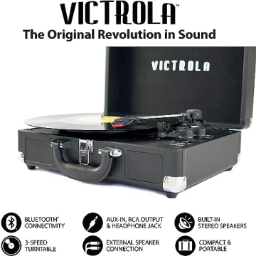 Victrola Vintage Bluetooth Portable Record Player for All