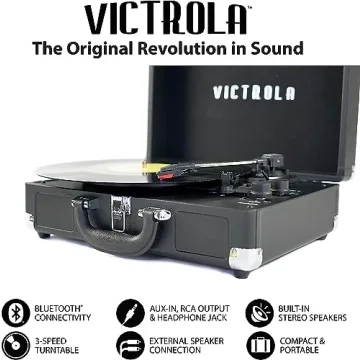 Victrola Vintage Bluetooth Portable Record Player for All