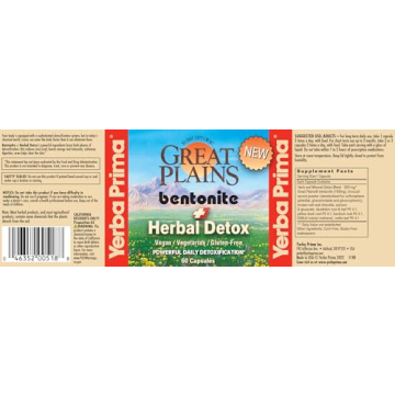 Yerba Prima Bentonite Clay + Herbal Detox 120 Capsules