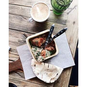 Chic Leaf 5.5 Inch 16oz Compostable and Biodegradable Palm Leaf Square Bowls for Wedding & Catering (25 Pack)