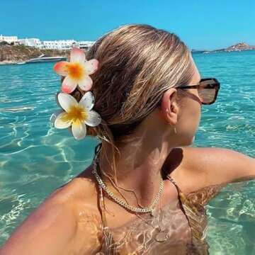 GQLV Flower Hair Accessories - 4PCS Large Nonslip Clips for Thick Hair, Strong Hold Hawaiian Clips f...