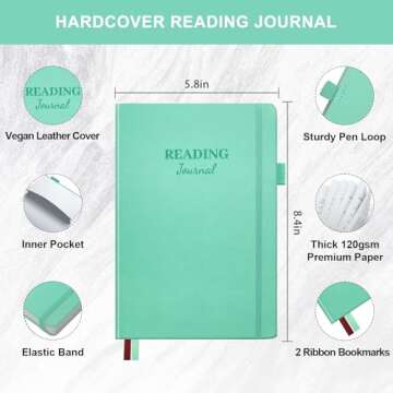 SIMSIMY Reading Journal - 104 Book Reviews, Book Journal for Book Lovers & Readers, Review and Track...