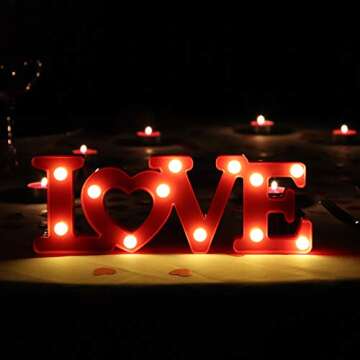 Cheerin Valentines Day Decoration - Love Marquee Letters - Love Light Up Sign - Romantic Lighted Let...