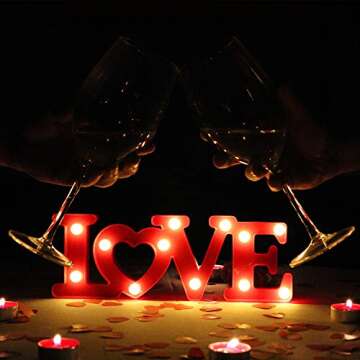 Cheerin Valentines Day Decoration - Love Marquee Letters - Love Light Up Sign - Romantic Lighted Letters for Wedding & Home - Red