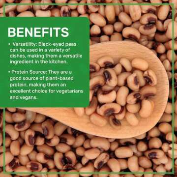 Jiva Organics Organic Black Eye Peas 2 Pound Bag - Cowpeas, Non-GMO, Natural